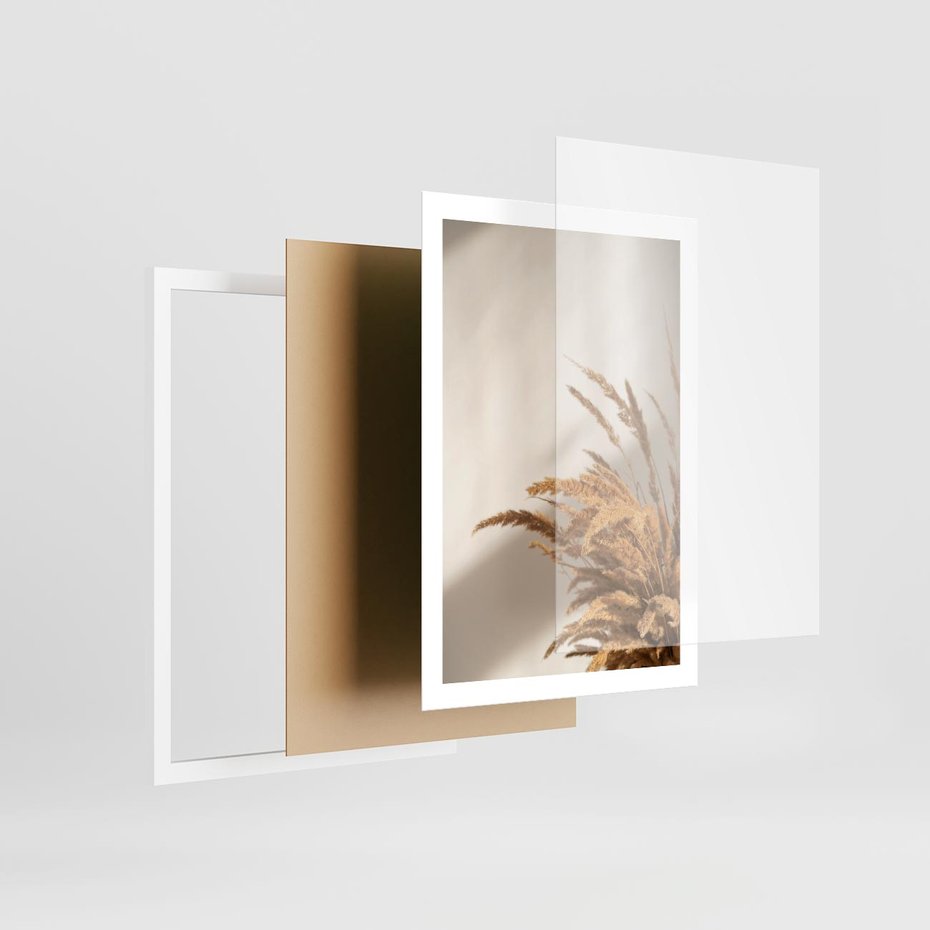 Plakat w ramie 50x70 - Swobodne trawy boho - boho, suche - rama biała