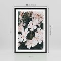 Plakat w ramie 50x70 - Egzotyczna Uroda - białe kwiaty, tropikalne kwiaty - rama czarna