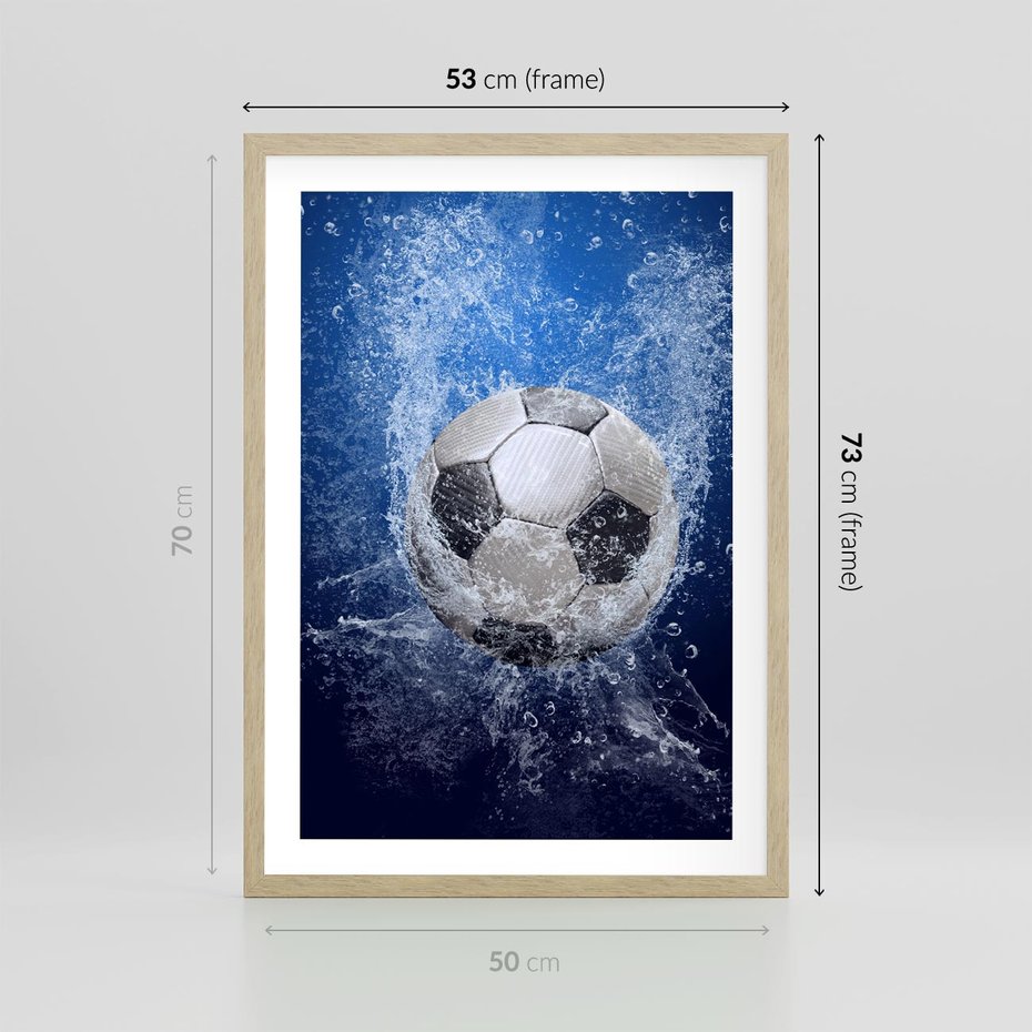 Plakat w ramie 50x70 - Młodzieżowy Zapał - piłka, młodzieżowy - rama drewno