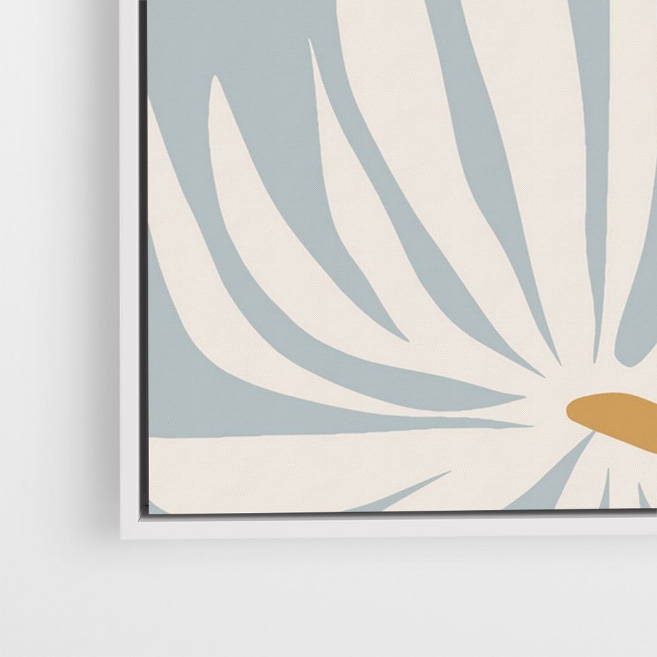 Obraz w ramie 50x70 - Kwiatowe Kształty - kwiaty, nowoczesne i minimalistyczne - rama biała