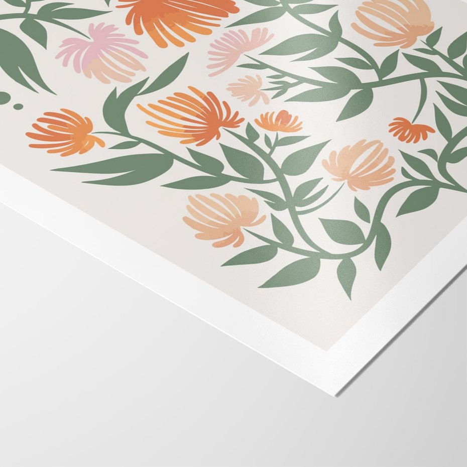 Plakat bez ramy 21x30 - Kwiatowe Odbicia - kwiaty polne, plakat