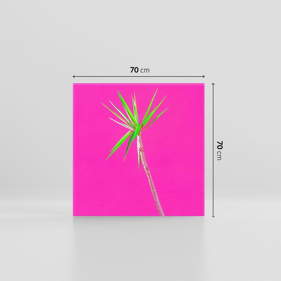 Obraz na płótnie 70x70 - Retro Stylizacja - palma, liście