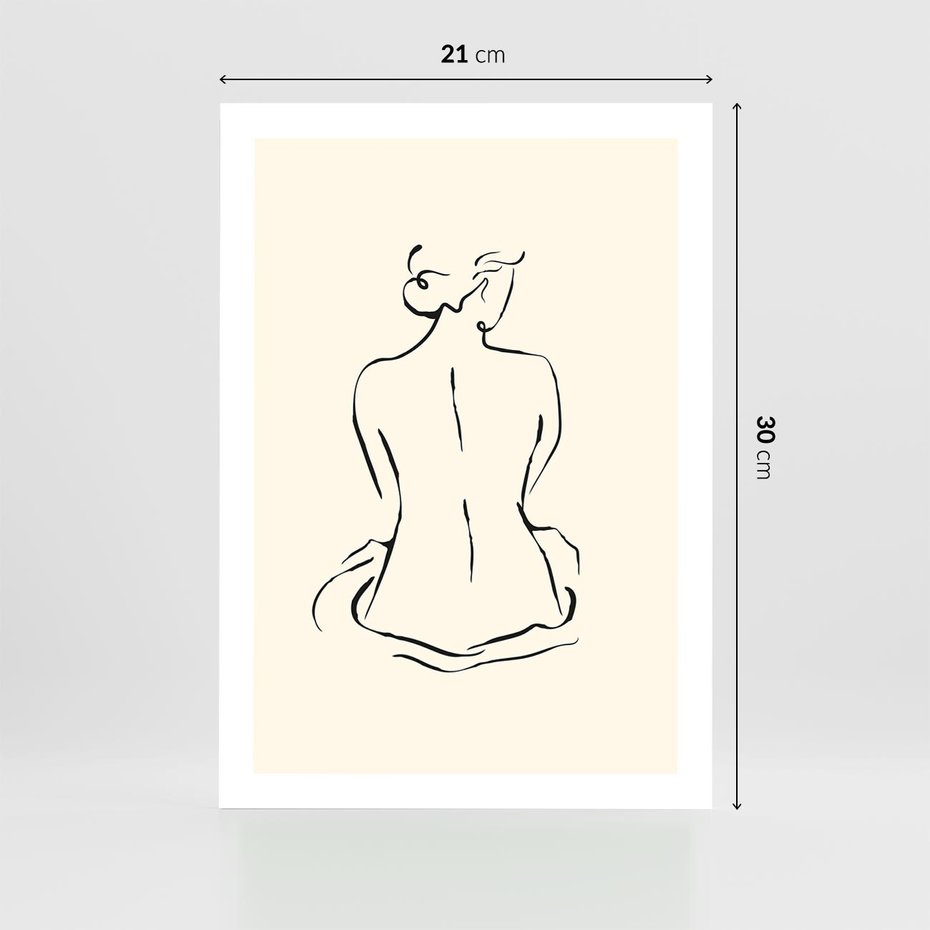 Plakat bez ramy 21x30 - Migotliwa Symfonia - kobieta akt, minimalizm