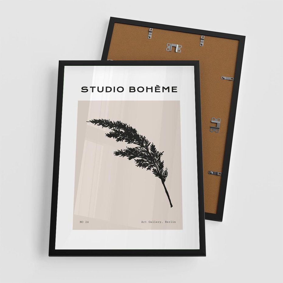 Plakat w ramie 50x70 - Boho Refrakcje Przestrzeni - boho plakat, roślina - rama czarna