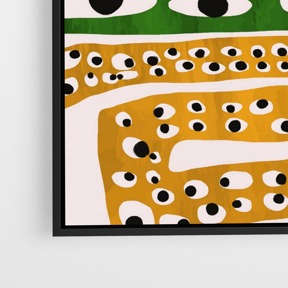 Obraz w ramie 50x50 - Mroczne Wypaczenia - abstrakcyjny obraz, dziwne kształty - rama czarna