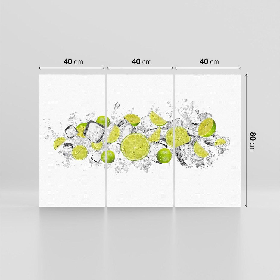 Obraz na płótnie 120x80 - Rześkość i smak - limonki, lód