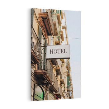 Obraz na płótnie 50x70 - Magiczne Spacery - hotel, uliczka
