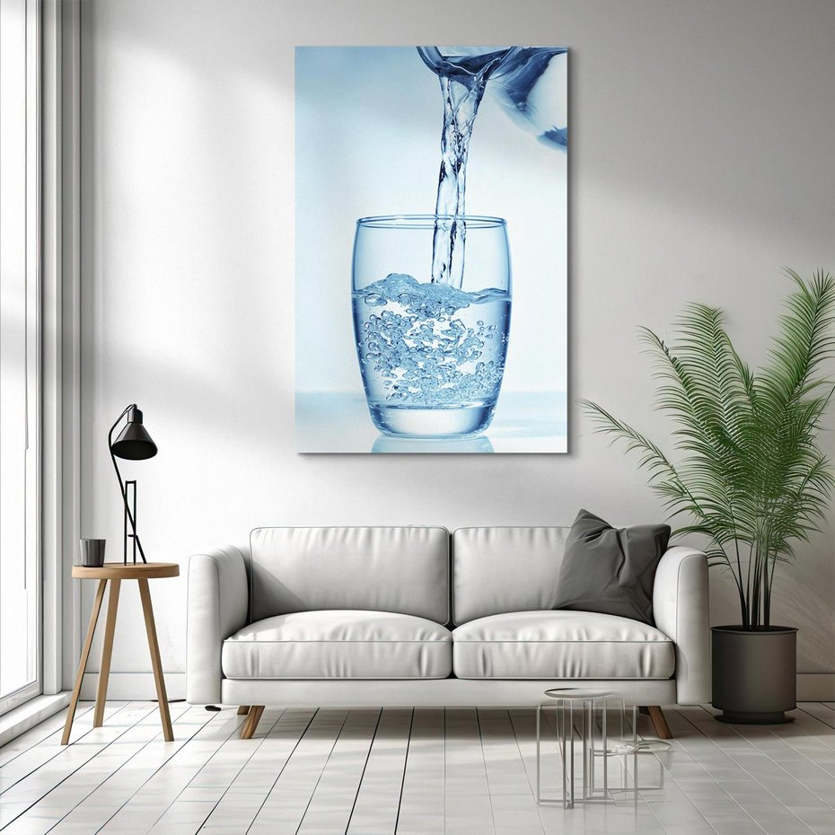 Obraz na płótnie 50x70 - Chłodząca szklanka wody - szklanka, wody