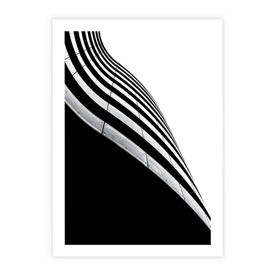 Plakat bez ramy 50x70 - Architektoniczna Fala - architektura, falowany budynek