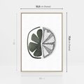 Obraz w ramie 50x70 - Cytrynowe Echo - minimalistyczny plakat, cytryna - rama drewno