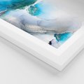 Plakat w ramie 50x70 - Elegancja Marmuru - marmur, błękit - rama biała