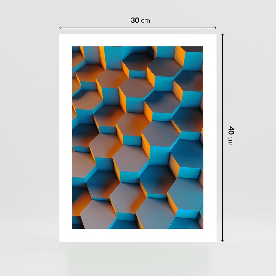 Plakat bez ramy 30x40 - Trójwymiarowa Gra - geometryczna, 3D