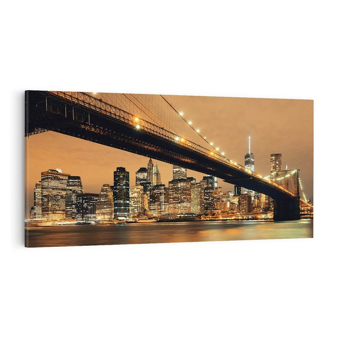Obraz na płótnie 100x50 - magiczne połączenie miast - most, Nowy Jork