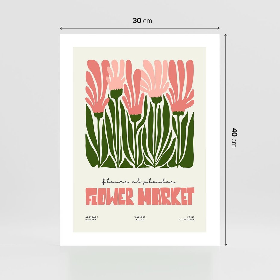 Plakat bez ramy 30x40 - Symfonia Kolorowych Kształtów - nowoczesna grafika, kwiatowa kompozycja