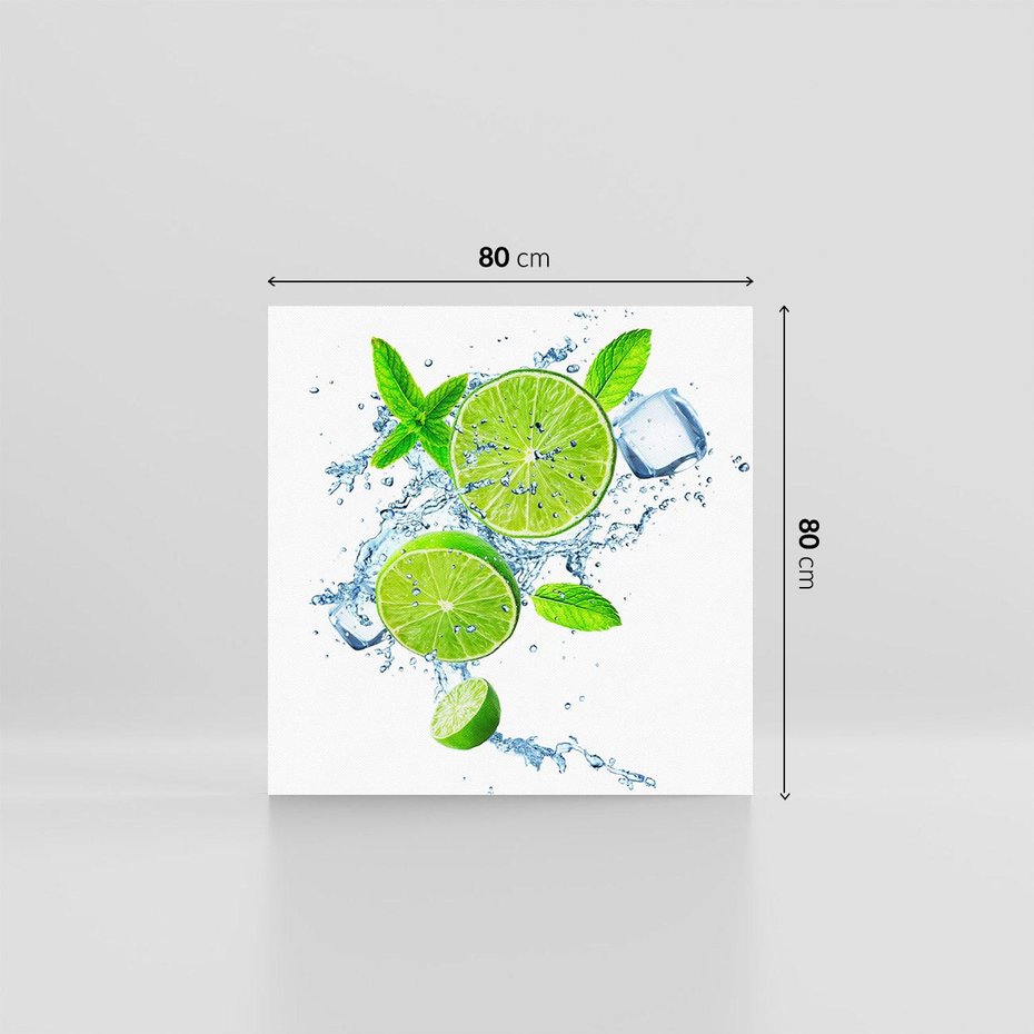 Obraz na płótnie 80x80 - Świeżość i Witalność - limonka, owoce