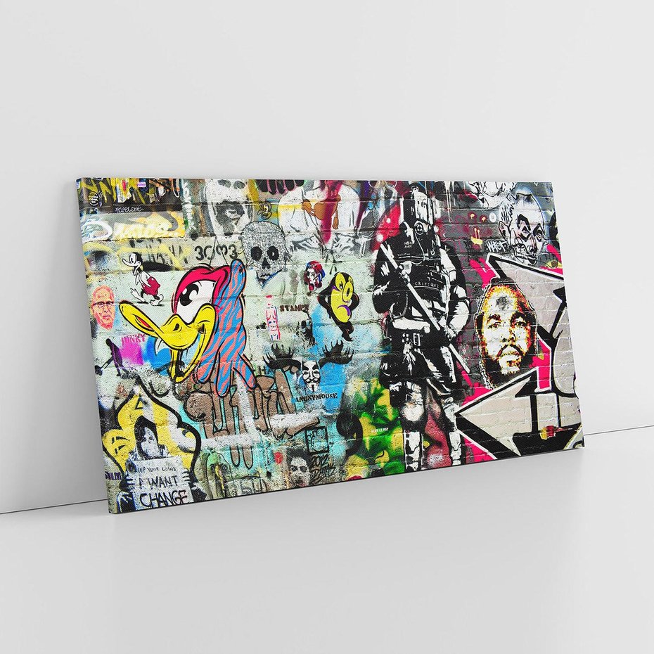 Obraz na płótnie 100x50 - Energiczne wybuchy graffiti - graffiti