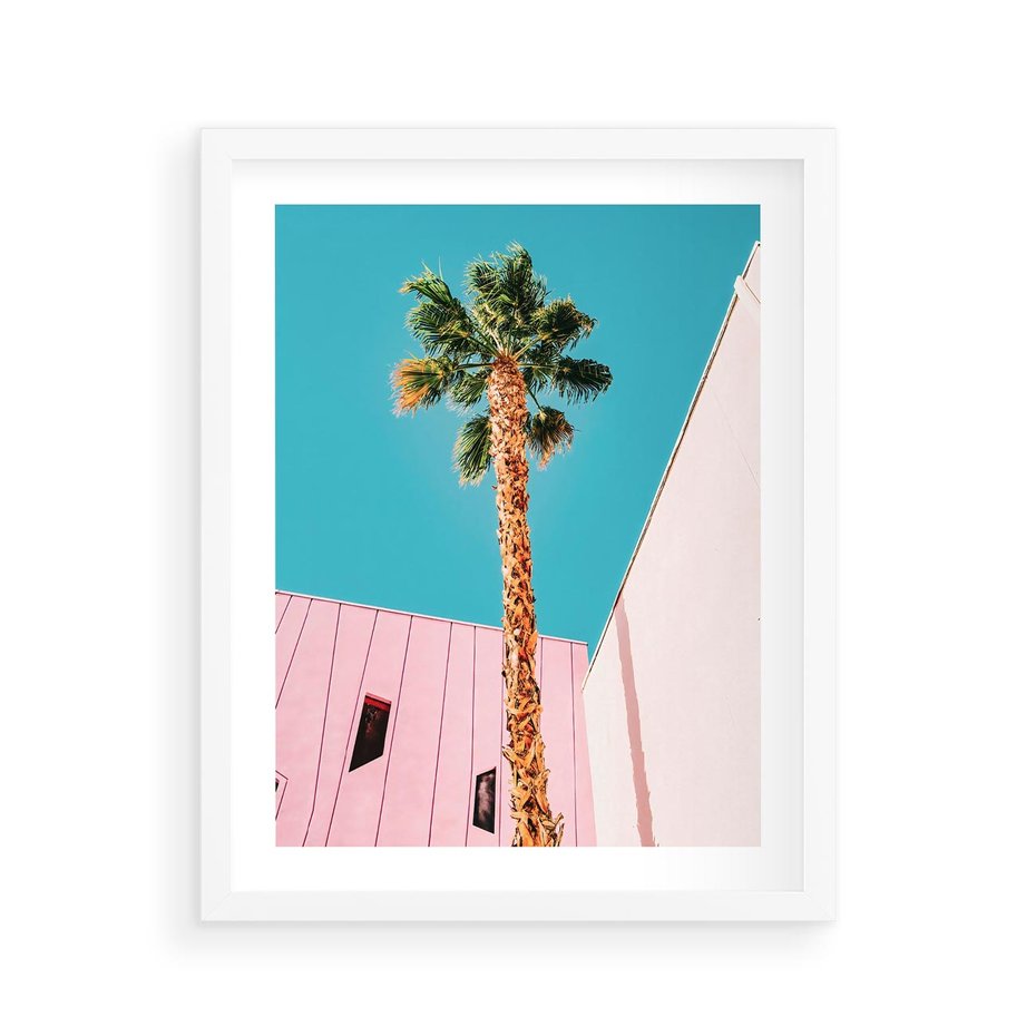 Plakat w ramie 40x50 - Palma w Miami - palma, miami - rama biała