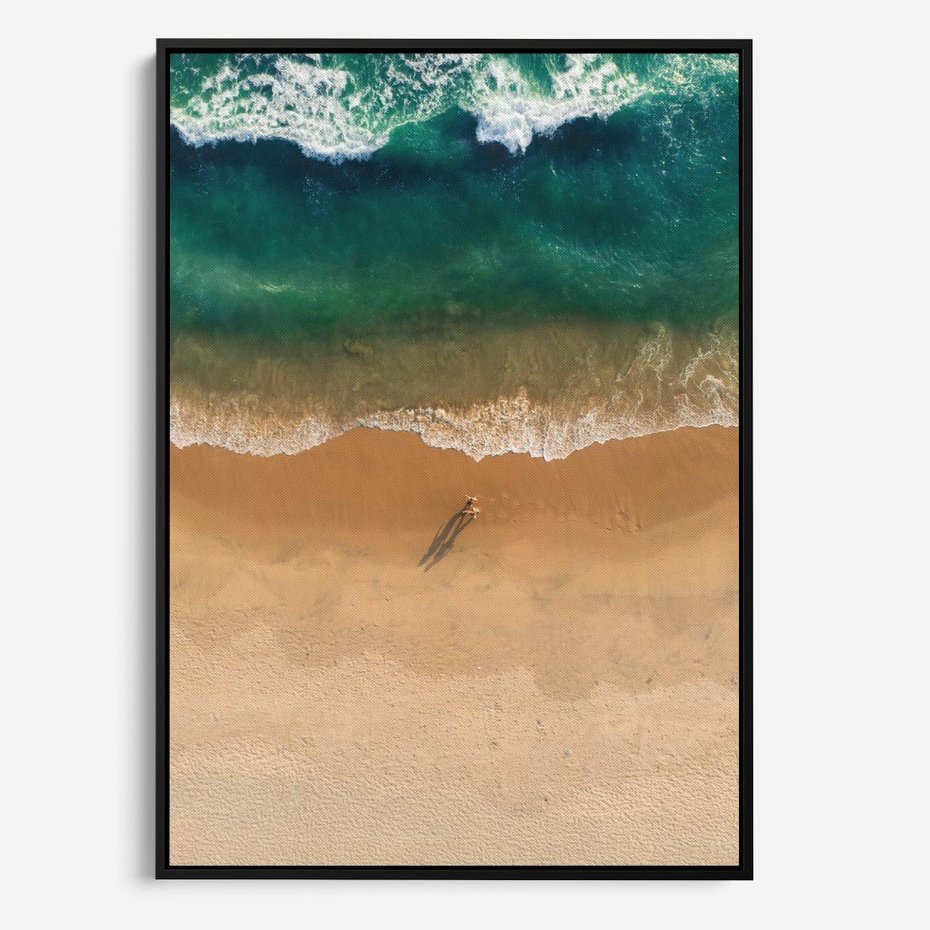 Obraz w ramie 70x100 - Oaza Relaksu - plaża, morze - rama czarna