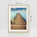 Plakat w ramie 30x40 - Pomost nad morską przestrzenią - pomost, morze - rama drewno