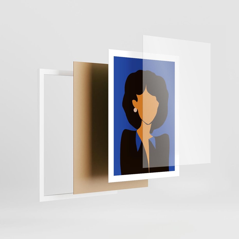 Plakat w ramie 50x70 - Modernistyczne Wibracje - sztuka nowoczesna, plakat - rama biała