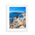 Plakat w ramie 40x50 - Urokliwy widok na Santorini - Santorini, widok - rama biała