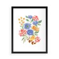 Plakat w ramie 50x70 - Kwiatowe Światło - akwarelowe kwiaty, bukiet - rama czarna