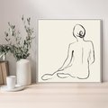 Obraz w ramie 50x50 - Akt w Minimalizmie - kobieta akt, minimalizm - rama biała