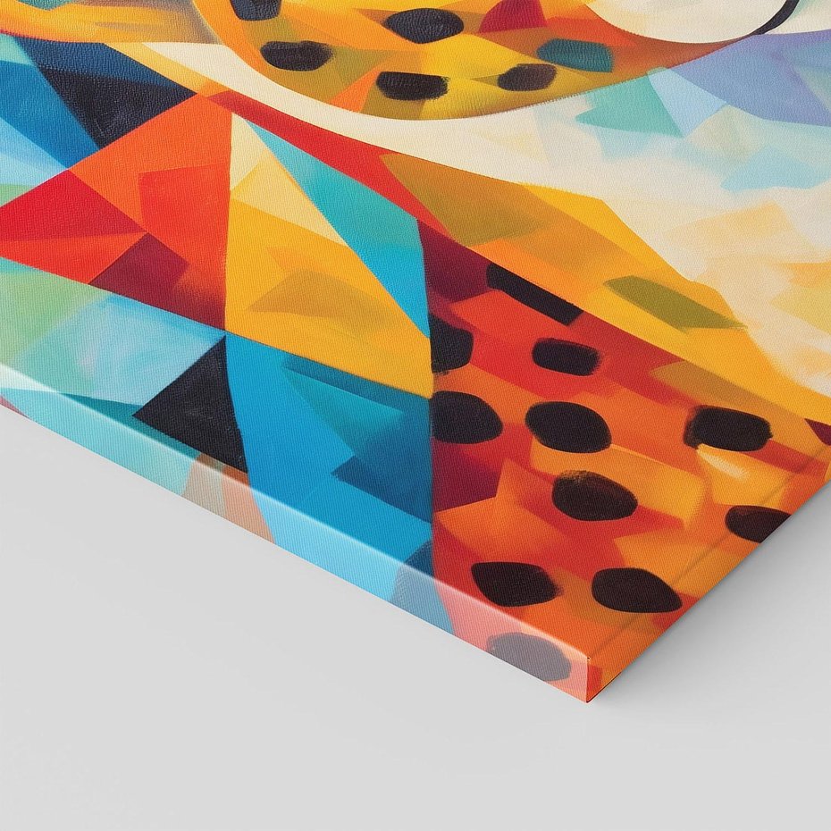 Obraz na płótnie 40x40 - Dzikie Piękno - abstrakcyjny portret geparda, intensywne kolory