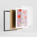 Plakat w ramie 40x50 - Migotliwe Widzenie Kwiatów - nowoczesny plakat, roślinne motywy - rama czarna