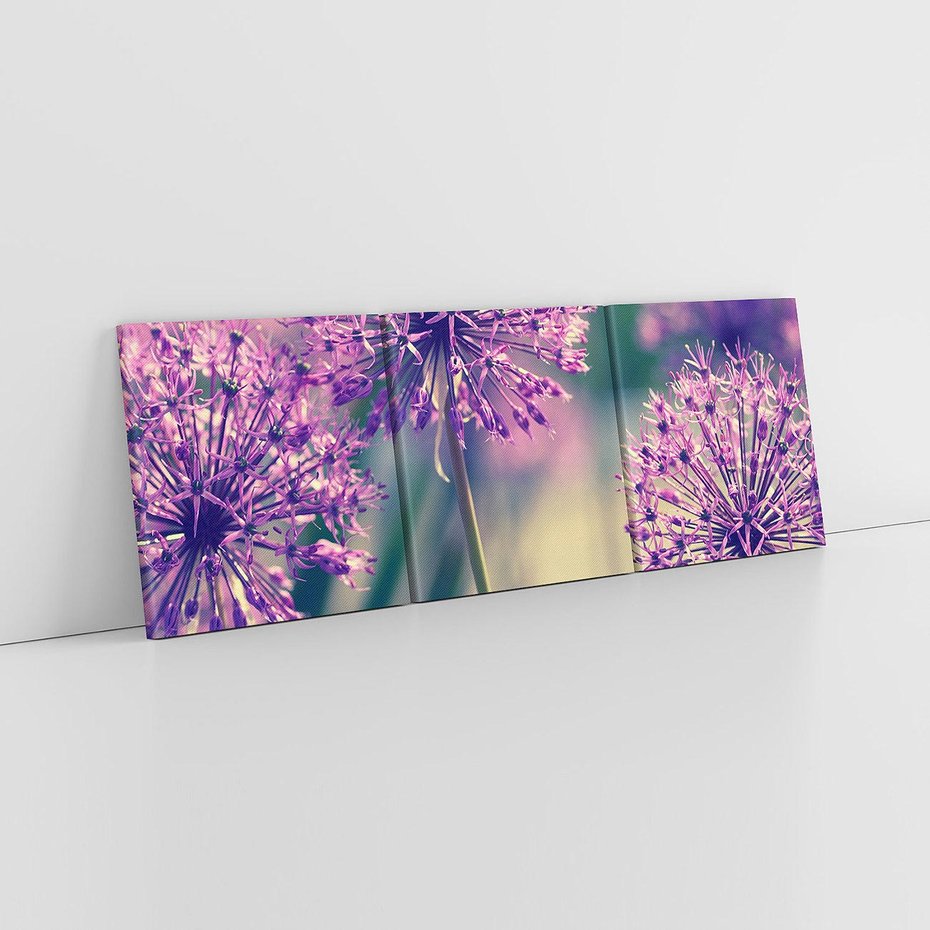 Obraz na płótnie 120x40 - Kwiatowa łąka w pełnym rozkwicie - kwiaty, łąka