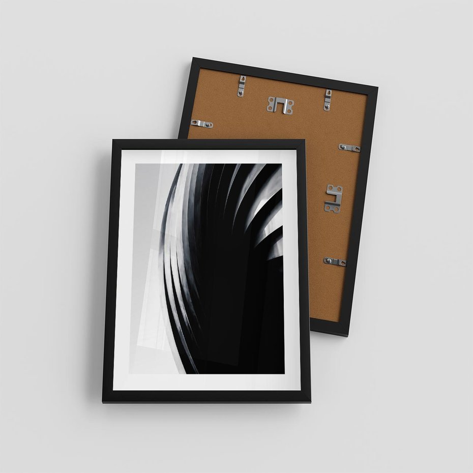 Plakat w ramie 30x40 - Awangarda w Kontraście - architektura, nowoczesne formy - rama czarna