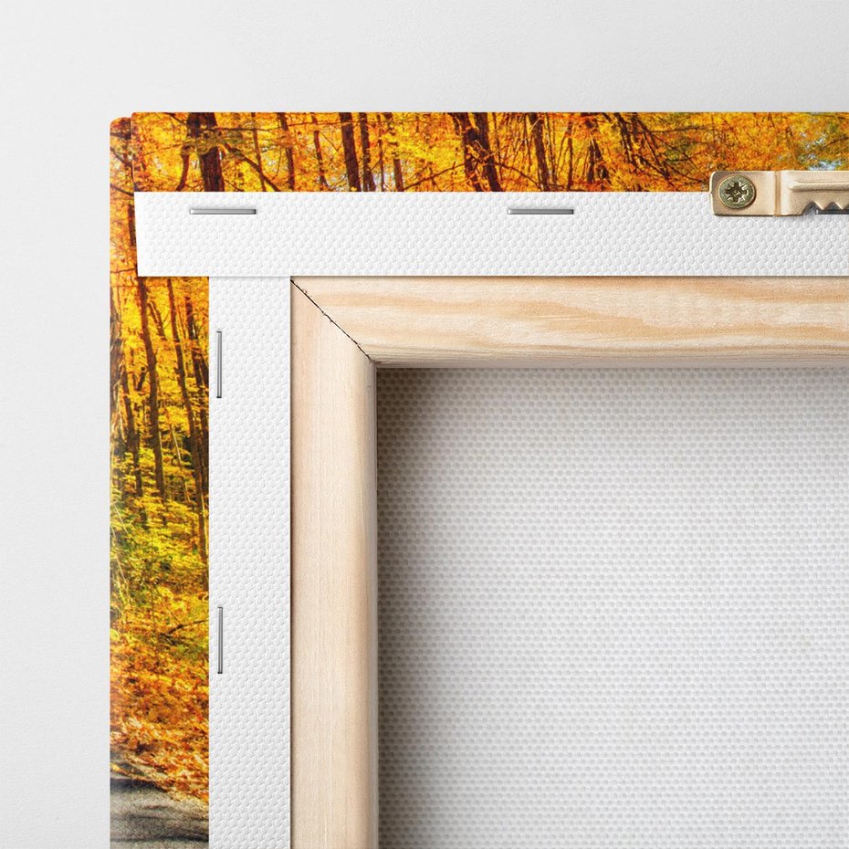 Obraz na płótnie 100x50 - Droga przez jesienny las - droga, las