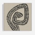 Obraz w ramie 50x50 - Nowoczesne Spektrum Wyobraźni - boho plakat, czarne kropki kreski - rama biała