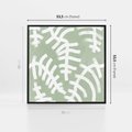 Obraz w ramie 50x50 - Oaza Zieleni - zielona abstrakcja, zgaszona zieleń - rama czarna