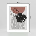 Plakat bez ramy 40x50 - Nowoczesna Monstera: Szkic w Grafice - nowoczesna grafika, monstera