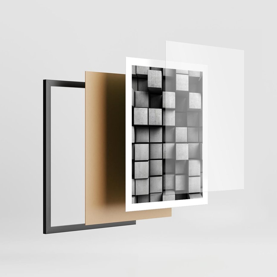 Plakat w ramie 50x70 - Geometryczne Elegancje - nowoczesny, geometryczny - rama czarna