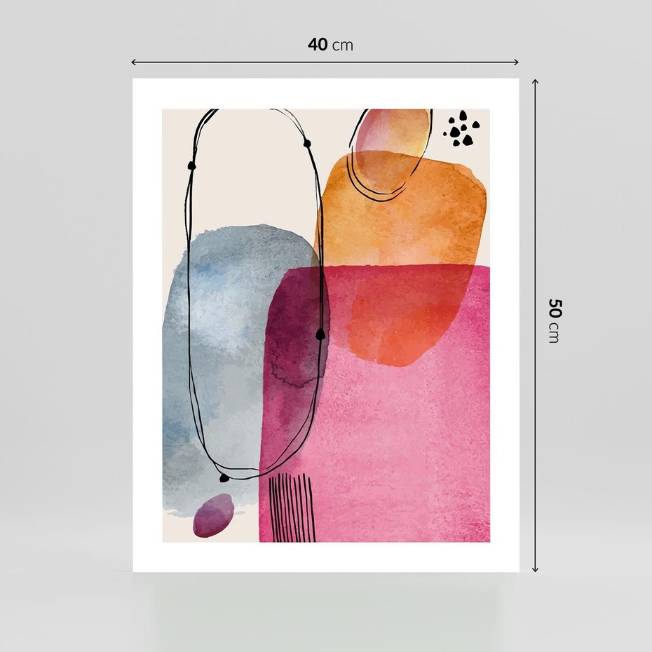 Plakat bez ramy 40x50 - Kolorowe Pastelowe Spektrum - kolorowe pastelowe plamy, rozmyte żywe kolory