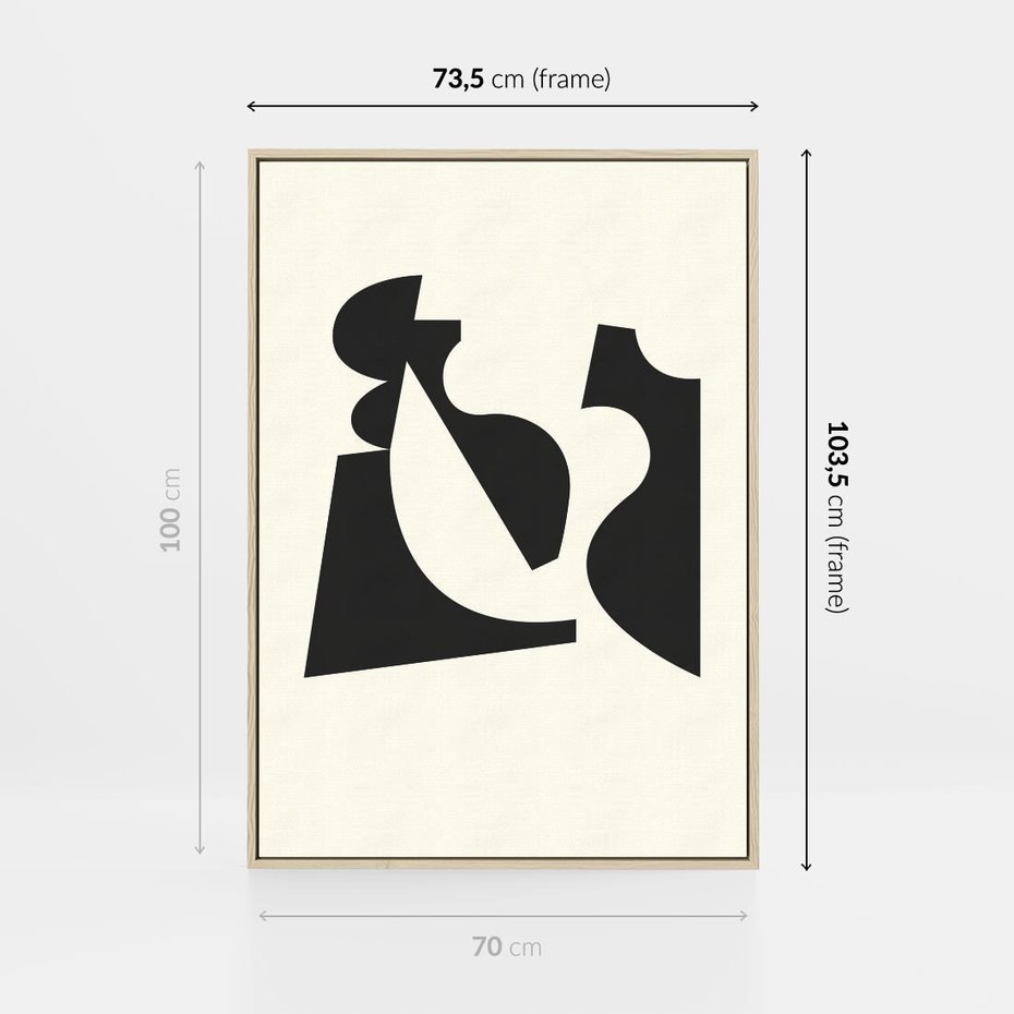 Obraz w ramie 70x100 - Tajemnicze Spektrum - abstrakcyjne kształty, geometria - rama drewno