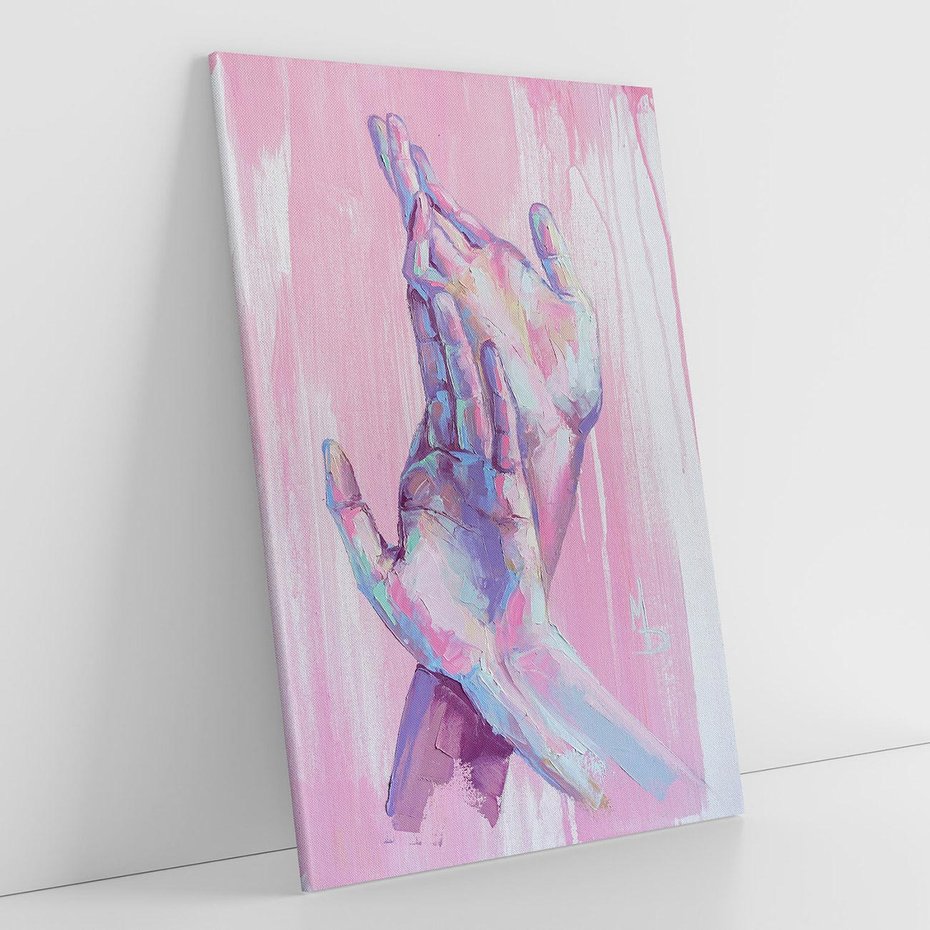 Obraz na płótnie 80x120 - Splecione - obraz olejny, pastelowe kolory