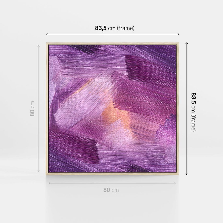 Obraz w ramie 80x80 - Abstrakcyjna gra kolorów - abstrakcja, akwarela - rama drewno