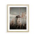 Plakat w ramie 40x50 - Wiejska Idylla: Młyn w Polu - wiatrak, młyn w polu - rama drewno