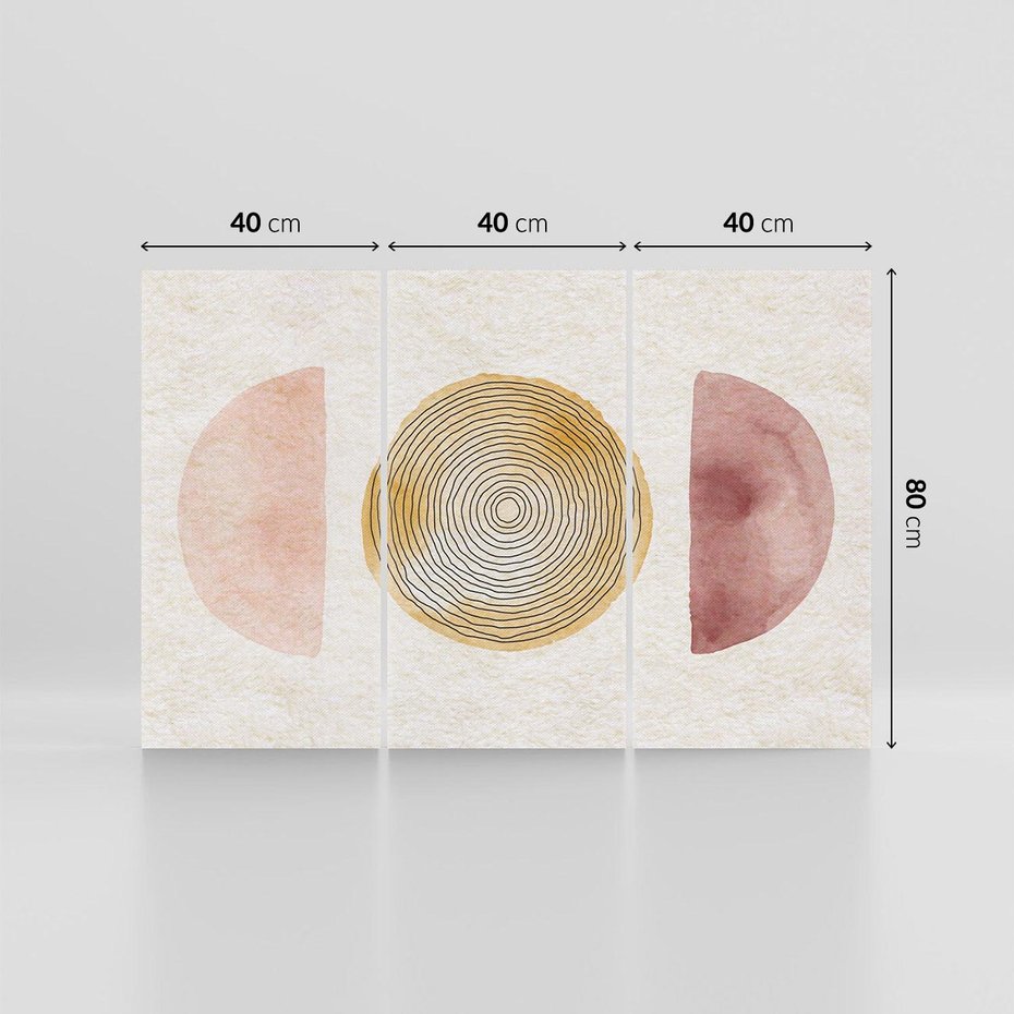 Obraz na płótnie 120x80 - Zapisane w promieniach słońca - beżowe strukturalne tło, koła