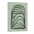 Obraz w ramie 50x70 - Zielonkawy Uścisk Natury - abstrakcyjny zielony motyw, skandynawski design - rama biała