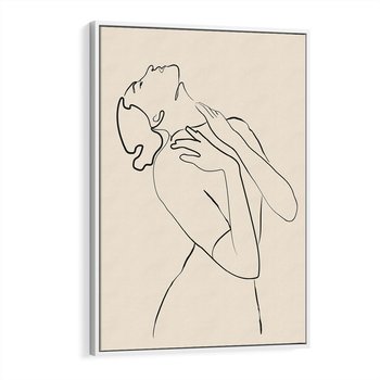 Obraz w ramie 70x100 - Bezkresny Taniec - kobieta, szkic - rama biała