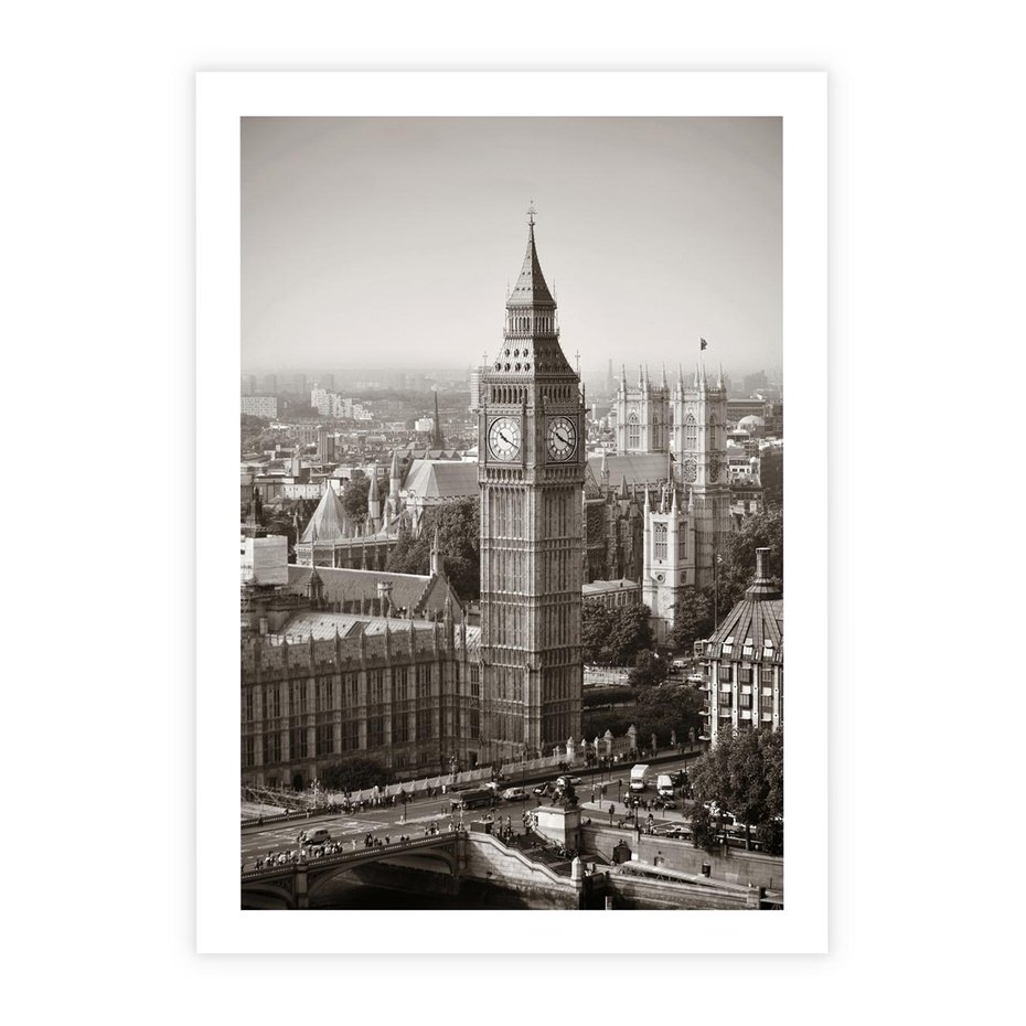 Plakat bez ramy 50x70 - Magiczna esencja Londynu: Big Ben i miasto - Big Ben, Londyn