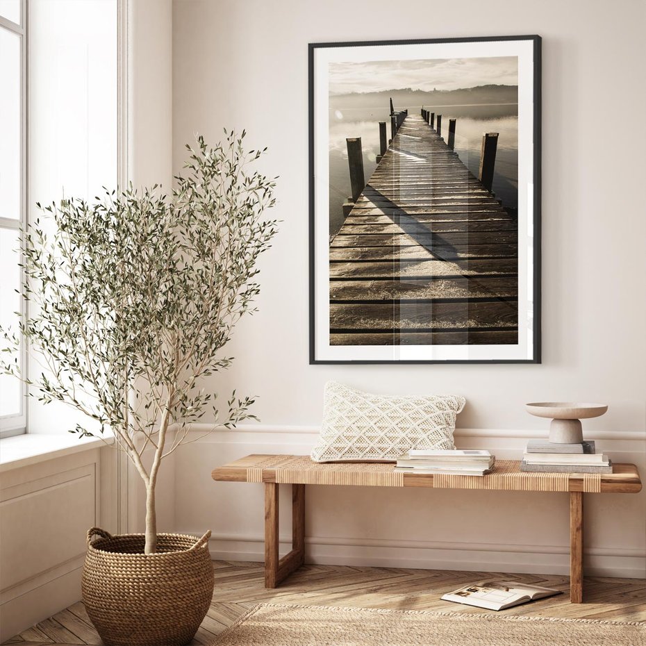 Plakat bez ramy 30x40 - Pomost nad jeziorem - pomost, jezioro