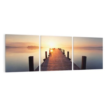 Obraz na płótnie 120x40 - Morze w blasku molo - morze, molo