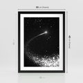 Plakat w ramie 30x40 - Kometa wśród gwiazd - kometa, gwiazdy - rama czarna