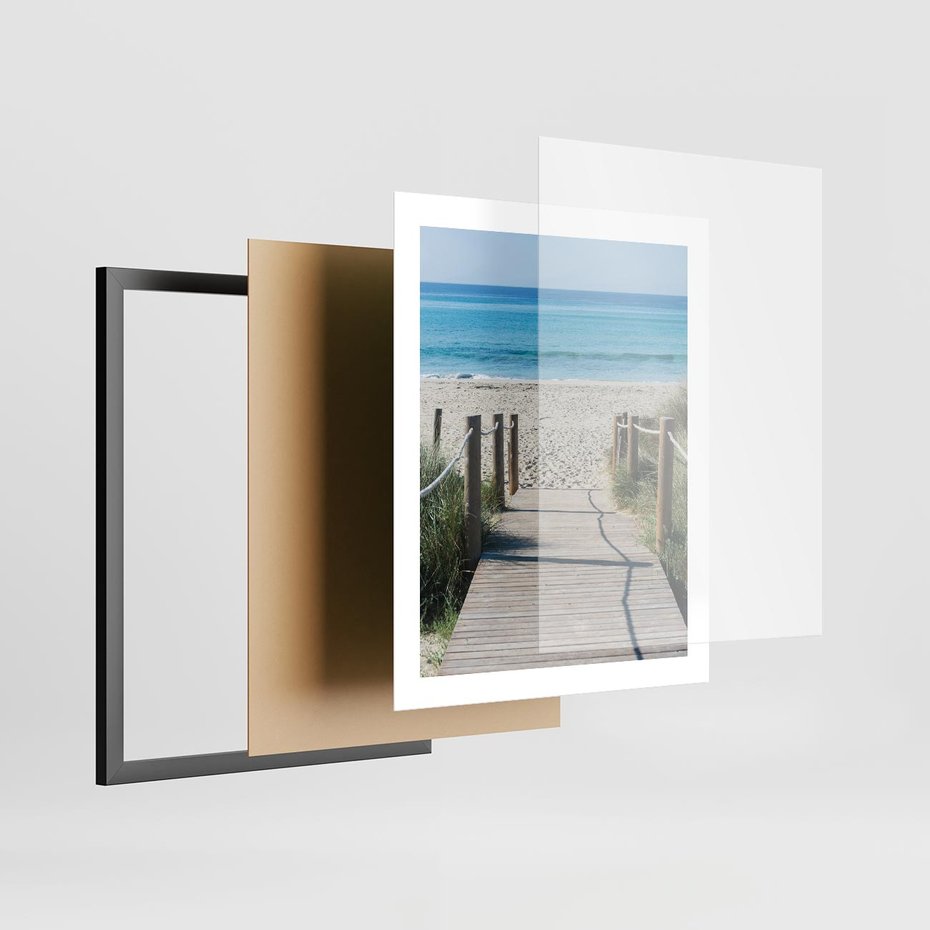 Plakat w ramie 40x50 - Żywa Natura - plaża, morze - rama czarna