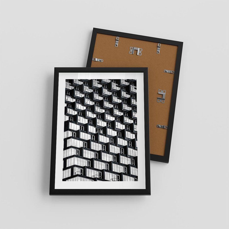 Plakat w ramie 30x40 - Elegancja Wysokości - architektura, wieżowiec - rama czarna